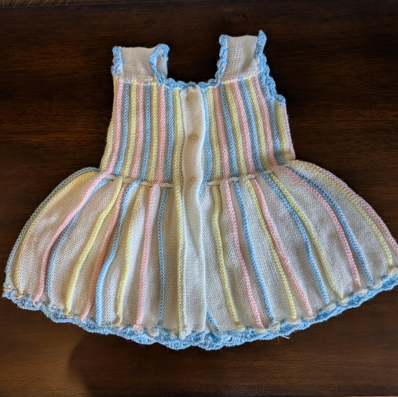 Hand Knit Multi-Color Baby Dress - Picture 2 of 6